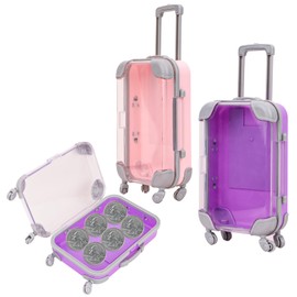 Travel Gift Mini Suitcase, Money Gift Travel Holiday Fund Small Suitcase Money Case as Money Gift Money Box Travel Suitcase for Holiday, Travel Fund to Give Money for Travel (Pink+Purple)