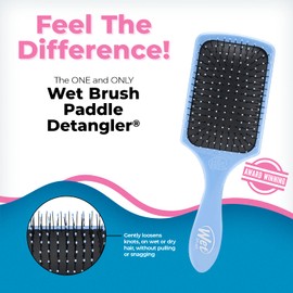 Wet Brush Paddle Detangler Hair Brush - Sky - Comb for Women, Men and Kids - Wet or Dry - Removes Knots and Tangles, Best for Natural, Straight, Thick and Curly Hair - Pain Free for All Hair Types