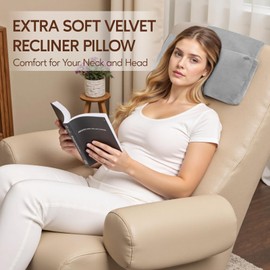AHUAWA Neck Pillow for Recliner Chair, 14" Adjustable Recliner Pillow for Headrest, Soft Velvet Weighted Back Non-Slip Head Pillow for Recliner, Couch, Chair, Sofa