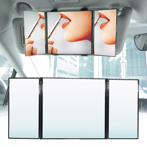Unbranded Folding 12in 3 Way car sun visor vanity mirror