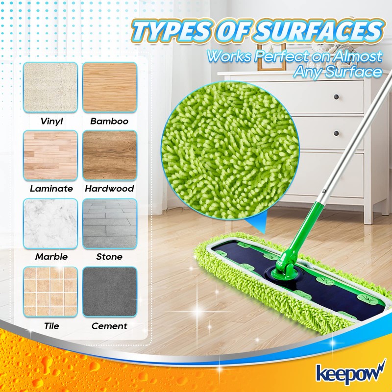 KEEPOW Reusable XL Mop Pads Compatible with Swiffer XL Sweeper,