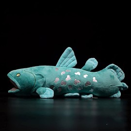 Simulation Coelacanth Plush Toy - 16" Blue Realistic Fish Stuffed Toy, Super Soft Realistic Sea Simulation Fish Doll, Plush Gift Collection Decoration for Kids