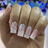 24Pcs Christmas Press on Nails Medium Artificial Square Acrylic False