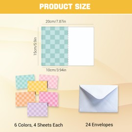 Blank Cards and Envelopes 6x4 – 24 Greeting Blank Notecards with Envelopes Bulk, Notecards Stationery Card Set, Stationary Note Cards, Greeting Card Pack - Retro Theme