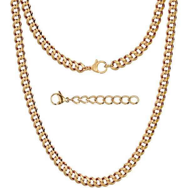 Silvadore 6mm Mens Chain Necklace Gold - Real 18k Plated