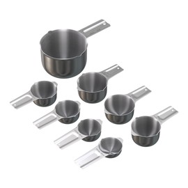 Color Up Premium Measuring Cups Stainless Steel Chome Finish, One-Piece Construction, Dishwasher Safe, Accurate for Wet & Dry Ingredients - Set of 8