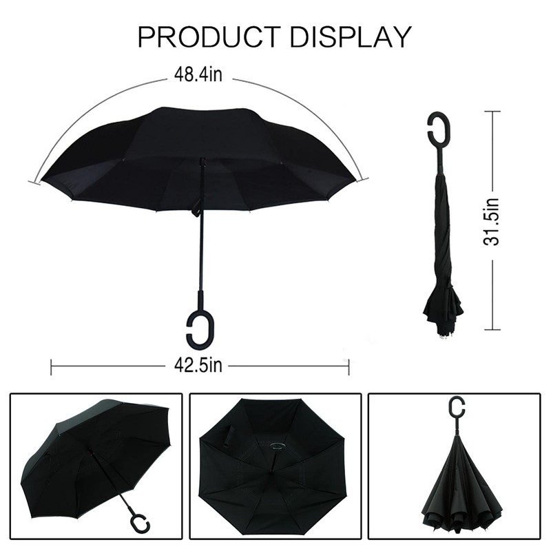 MRTLLOA 40/49/56 Inch Oversize Windproof Inverted Reverse Upside Down Umbrella,