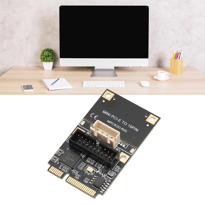 Mini PCIE to USB3.2 GEN1 Front 19Pin Expansion Card 5Gbps