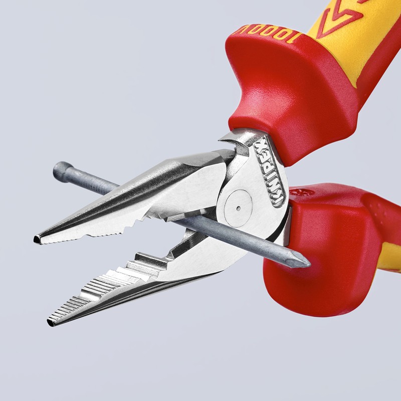 Knipex Needle-Nose Combination Pliers chrome-plated, insulated with multi-component grips, VDE-tested