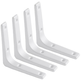 ZiYuya 4PCS Shelf Bracket, Right Angle Corner Brackets Heavy Duty Shelf Support L Bracket for Shelf, Wall Corner Hanging Brace Angle Shelving Shelf Brackets (White, 3 Inch)