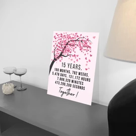 Stuff4 15th Anniversary Poster Unframed - 15 Years 180 Months - Happy 15th Wedding Anniversary Cute Gifts for Husband Companion Wife Partner Boyfriend Girlfriend, 8x10 Inch Anniversaries Posters