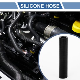 X AUTOHAUX Straight Coupler Silicone Hose with Clamps 0.63" ID 5" Length 0 Degree Car Silicone Hose Coolant Hose 4-Ply 5mm Thickness Air Intake/Turbo/Intercooler Piping Tube Black 1 Set