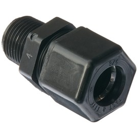 Parker Hannifin P10MC8 Fast & Tite Polypropylene Male Connector Fitting, 5/8" Compression Tube x 1/2" Male NPTF, Black