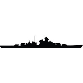 Haynes Battleship II Silhouette Wall Decal Cutout 7.5"x48"