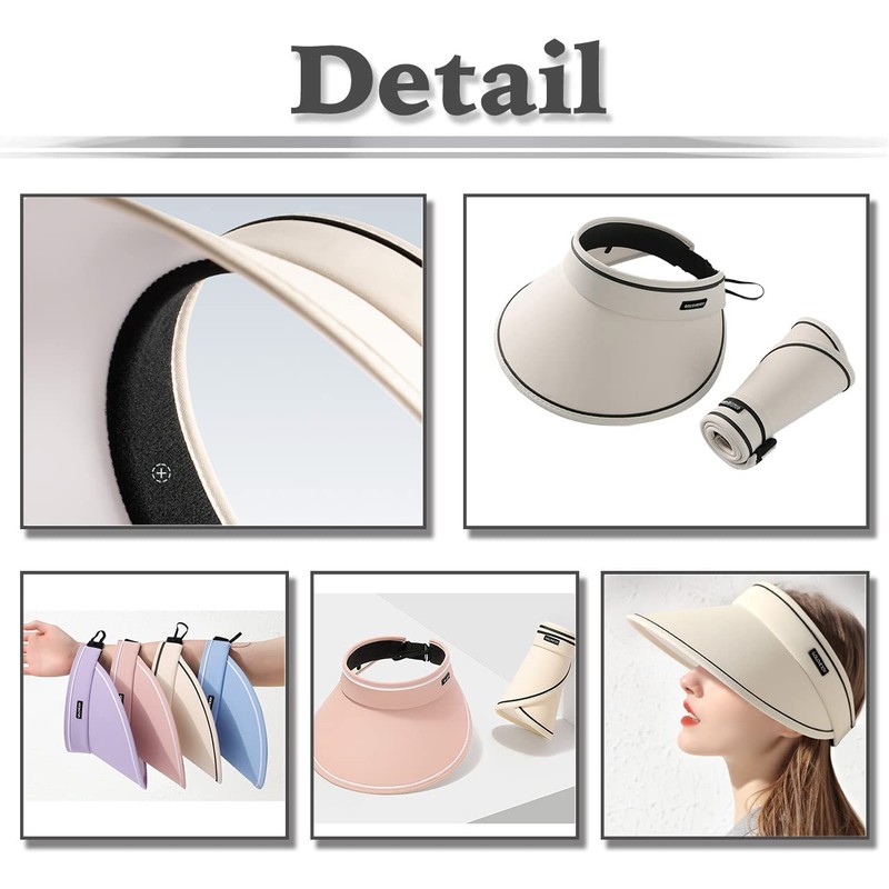 White Fang CA531 Women's Visor, Sun Visor, Plain, Hat, Foldable,