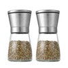 2 Pack Refillable Manual Salt and Pepper Grinder Set, 6oz