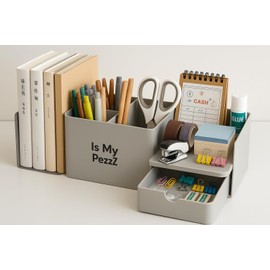 ISMYPEZZZ Multifunctional Desk Organizer with Pencil and Pen Holder, Extendable Desk Organizer with Drawers for Office Supplies