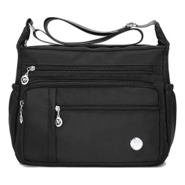 Gran Capacidad Bolso Bandolera Mujer Oxford Negro