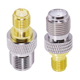 CNARIO SMA Female to F Female to Coaxial Adapter RF Coax Connector F Type to SMA Antenna Adapter for FM/AM/DAB Digital Radio Antennas Broadcast Radio TV Camera WiFi etc 2PCS