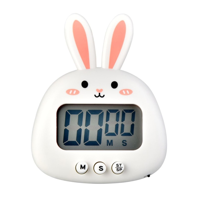 Walfront Cooking Timer, Large Screen Digital Kitchen Timer Cute Bunny