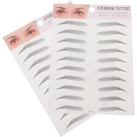 Cabilock 2 Piezas Pegatinas de Cejas Artificiales Negras de Papel, para Efecto Realista, Uso Diario, Aptas para Principiantes, Aplicación Rápida