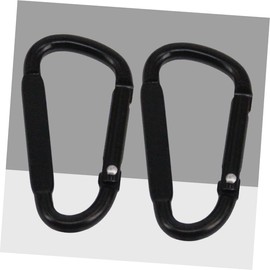 Toyvian 2Piezas Mosquetón Aluminio de Multifuncional Portátil y Actividades Color Negro