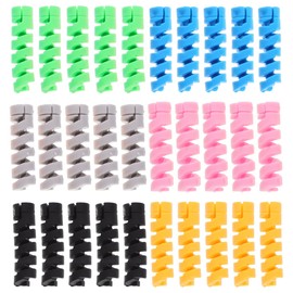 Kisangel 30 Piezas Protector de Cables de Silicona Flexible Colores Surtidos Cubierta Antiroturas para Cargadores y Cables USB