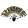 Asakusa Kimonoichi Mai Fan, Black Gray, Pebblestone Pattern, Black Lacquer,