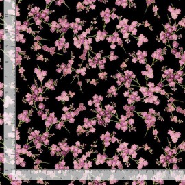 Timeless Treasures Shizuka Fabric | Asian Cherry Blossom Branch Black | Timeless Treasures YARD