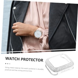 DOITOOL Shiny Rhinestone Protective Case for Smartwatch Shell Full Coverage for Anti-Collision -catching Decor Fit