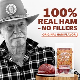 Bezerky Jerky All-Natural Premium Ham Jerky | Keto-Friendly | Made in the USA | Gluten-Free | Non-GMO | Low Carbs | High Protein Snacks | Old Fashioned Recipe | 16 Oz (Pack of 1)