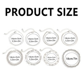 FDEETY 8 Pieces Chain Bracelets for Women Chain Bracelets Adjustable CZ Fashion Jewellery Bracelet Set Stacking Bracelets Elegant Everyday Jewellery as a Creative Gift for Women