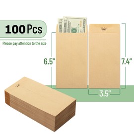 Mr. Pen- Money Envelopes, 100 Pack, 6.5" x 3.5", Cash Saving Challenge, Small Money Budgeting Envelopes Bulk, Brown