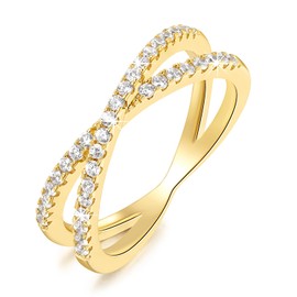 ODIHUI 14K Gold Rings for Women Cubic Zirconia Gold Non Tarnish Rings Bold Beautiful, and Brilliant Gifts for Women 5,6,7,8,9 (7)