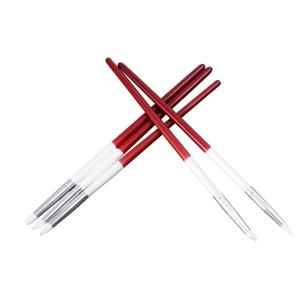 PACKOVE 5pcs Nail Art Sculpture Carving Pen Silicone Head Drawing