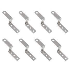 8 Pieces Door Cabinet Brackets, 25mm Height, Heavy Duty Z Shaped Brackets, Metal Rod Holder, Security Door Reinforcement, Door Clamp, Tool Hanger for Barn, Shed, Garage, Gate