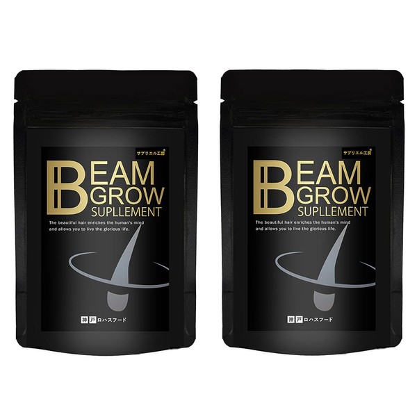 神戸ロハスフードの BEAM GROW リジン 亜鉛 薄毛 ボリュームアップ 2袋セット120粒約60日分 日本製 サプリエル工房