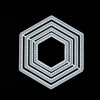 Nest of 4 Hexagon Stitch Patterned Metal Cutting Dies, Card
