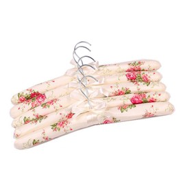 Padded Hangers for Women Clothing,5PCS Clothes Hangers Printed Bow Padded Hanger Thickened Non-Slip Wedding Dress Hanger for Closet Bedroom