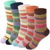 5 Piezas de Calcetines Térmicos Retro de Invierno, de Lana,