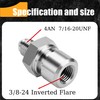 4AN to 3/8-24 - 2PCS Inverted Flare Female Brake Line