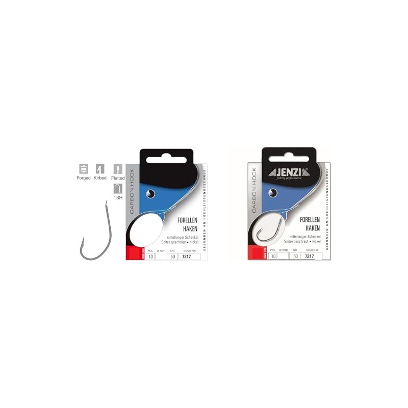 Set: 2 packs of Jenzi tied trout hooks (20 pieces)