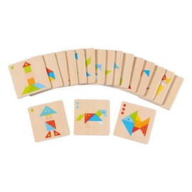 goki 56316 Colourful Tangram World Made of Wood, Creative Wooden Puzzle for Promoting Colours, Shapes and Patterns in Playing Shape, Set of 37, from 3 Years
