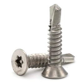 Star Drive with Pin Security Flat Head Self Drilling Screws 410 Stainless Steel - #6 x 1-1/4" Qty 100