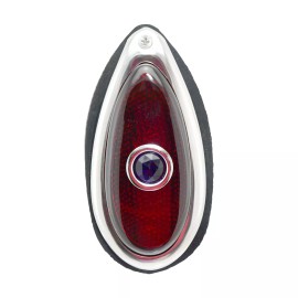 Ford Polished Stainless 1938-1939 Ford Blue Dot Tail-Stop Lights 12v Hot Rod Rat Rod