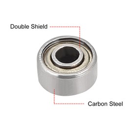 sourcing map 693ZZ Deep Groove Ball Bearing Double Shield 693-2Z 2080093, 3mm x 8mm x 4mm Carbon Steel Bearings (Pack of 20)