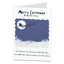 Funny Christmas Card Blank Inside To Add Your Own Personal Xmas Greeting Best Friend