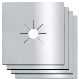 WANGCL 4 Thickened 0.2mm Sheets Stove Burner Cover Reusable Non-Stick Heat Resistant Gas Stove Protector Cuttable Stove Burner Lining for Kitche（Silver