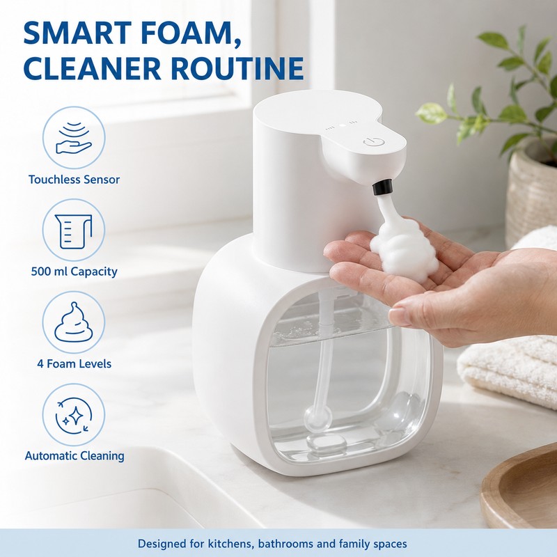 500ml Wall Mounted Automatic Foam Soap Dispenser Rechargeable Touchless Sensor
