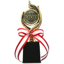 Trophy Winner Height 9.8 inches (25 cm), Prize Product, Reward, Large, Resin Storage Case, Award, Includes MVP Noseko